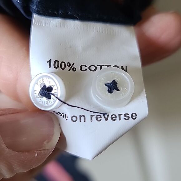 Public Art Shirt Navy Blue Popsicle Print Short Sleeve 100% Cotton NEW Small - Picture 3 of 7